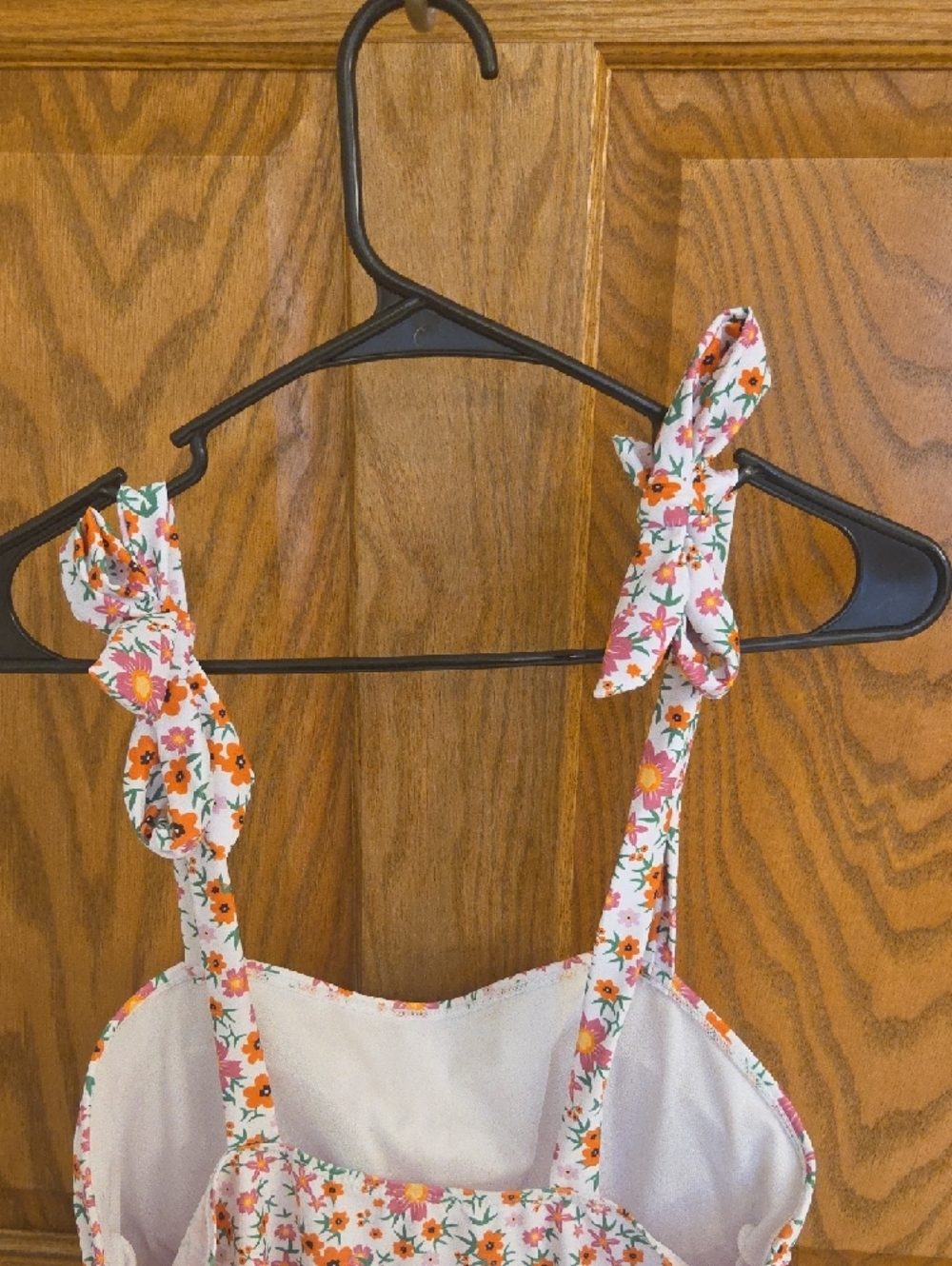 Floral Tie-Shoulder One-Piece Maternity Swimsuit - Picture 4 of 7
